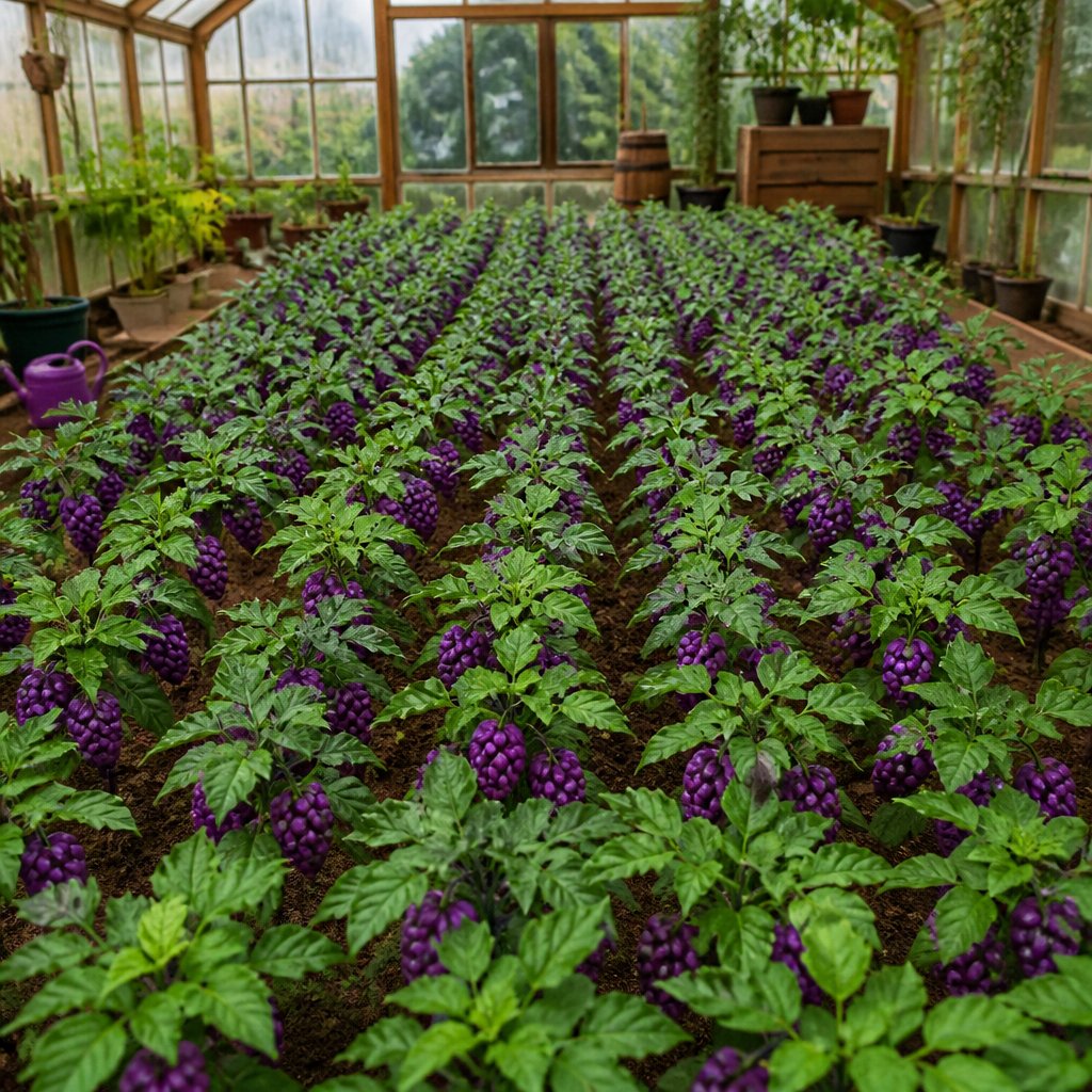 a fully planted Stardew Valley greenhouse with 116 ancient f