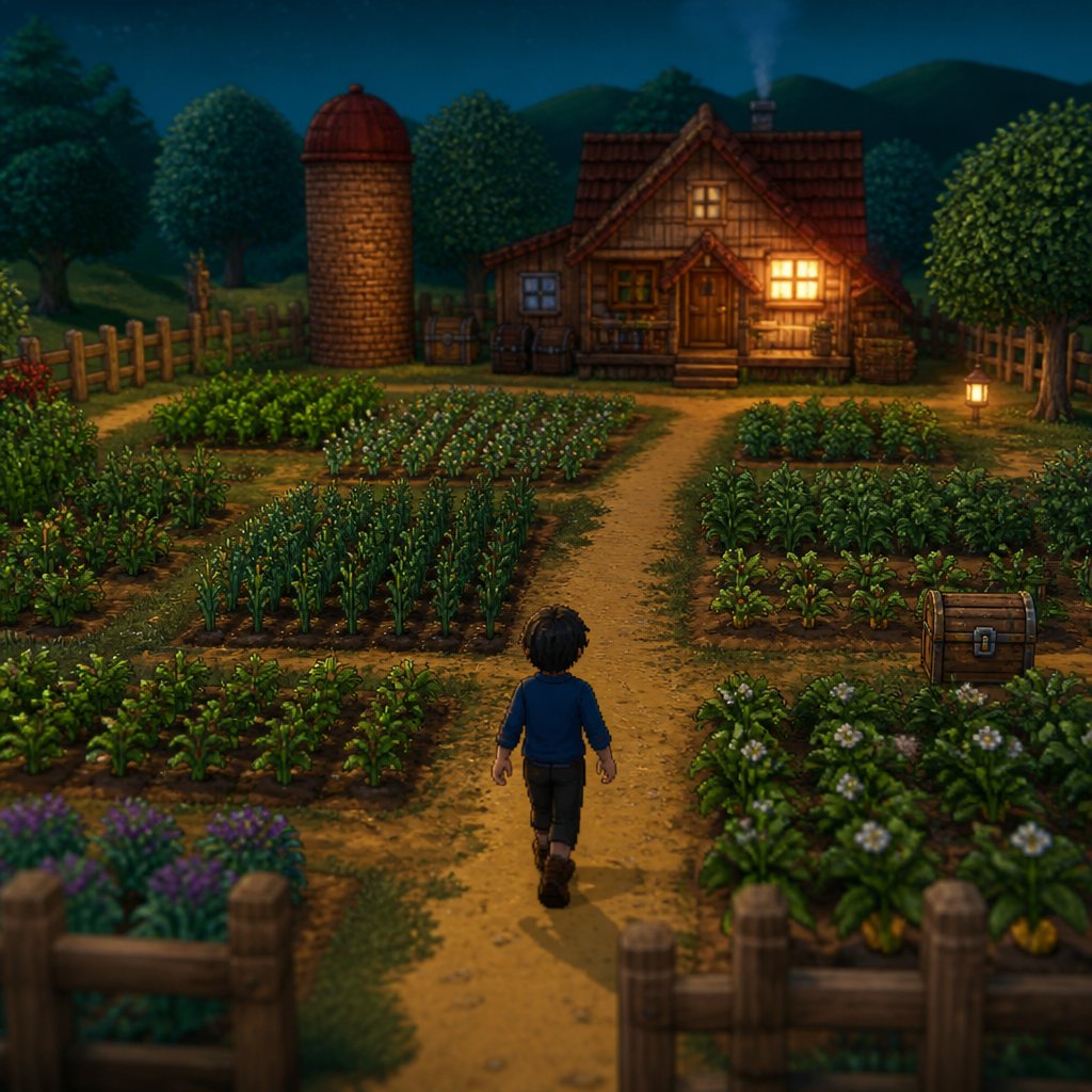Stardew Valley farm at end of Spring Year 1