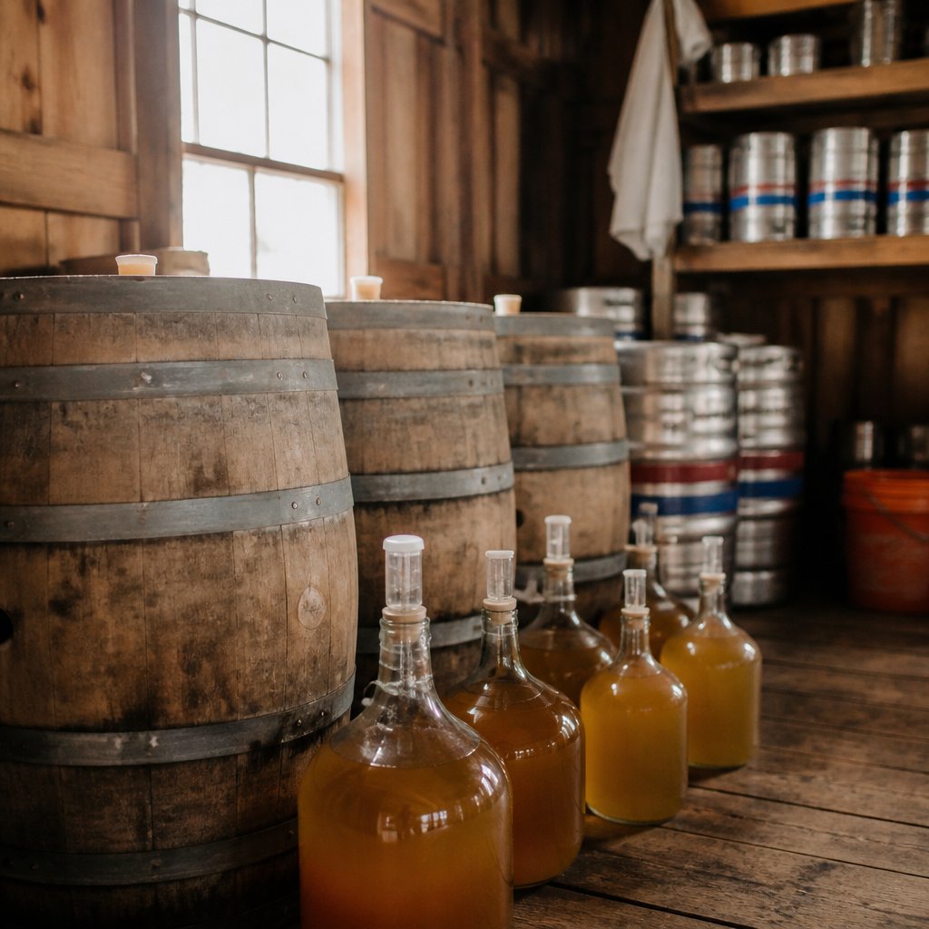 Stardew Valley keg room inside a barn filled with Starfruit
