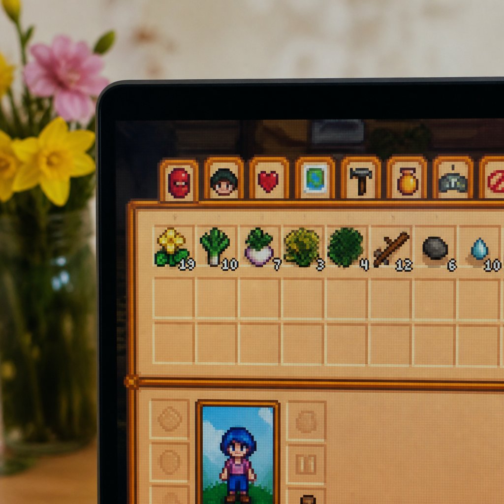 Stardew Valley inventory screen showing a collection of fora