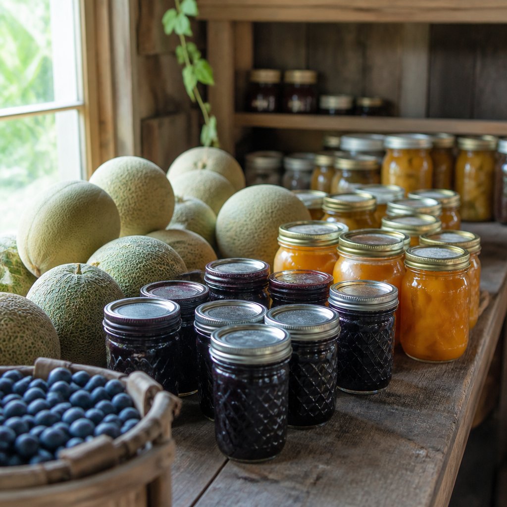 early-game farm shed packed with preserves jars processing b
