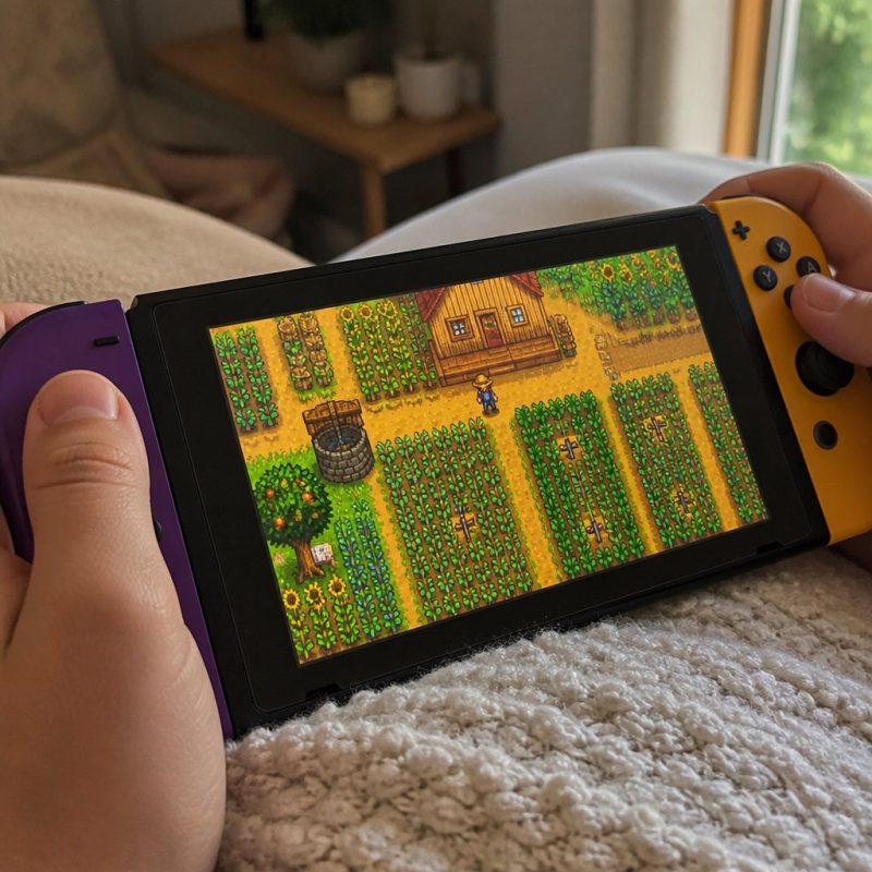 Stardew Valley farm on Nintendo Switch handheld