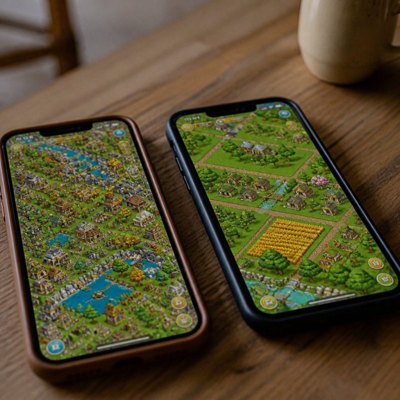 cluttered beginner valley layout versus clean organized mid-