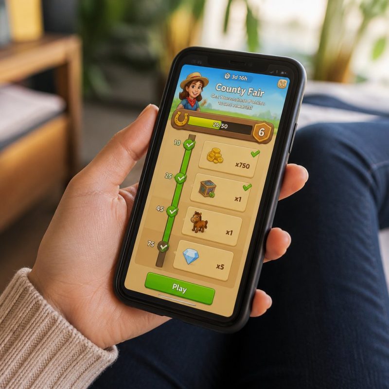 FarmVille 2 Country Escape event screen showing prize ladder