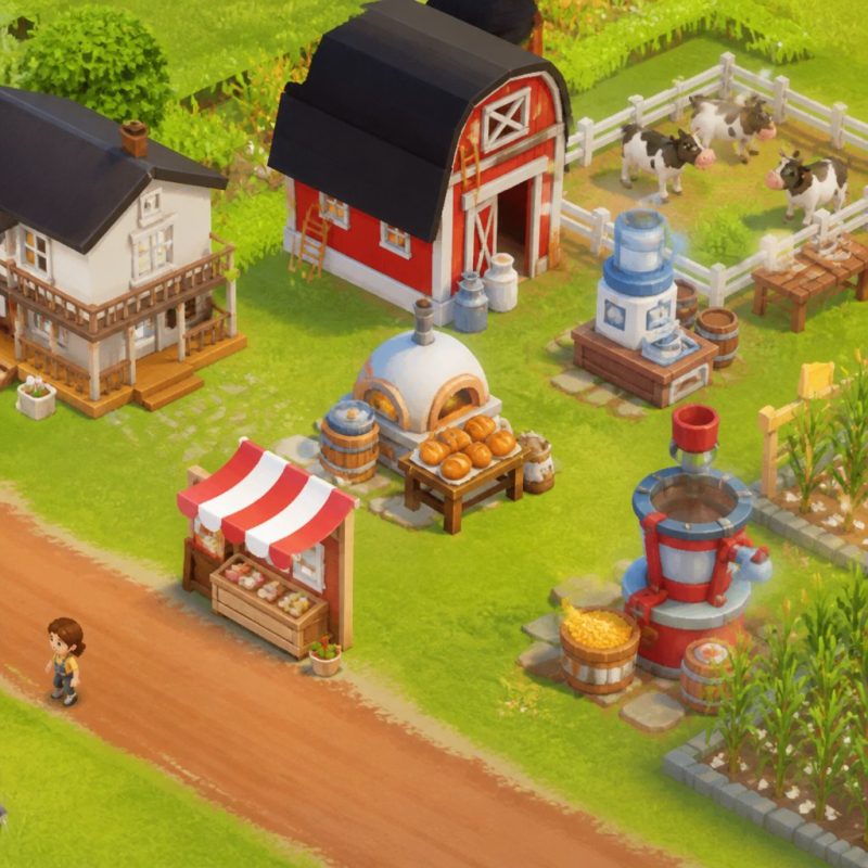 Hay Day farm overview showing roadside shop