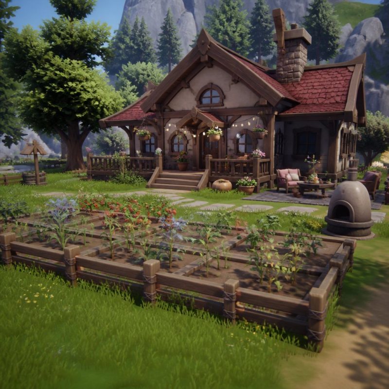 Palia homestead after 10 hours of play showing upgraded hous
