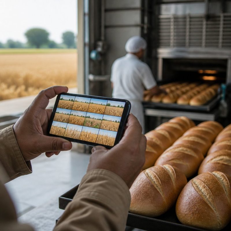 Township mobile screen showing twelve wheat fields fully gro